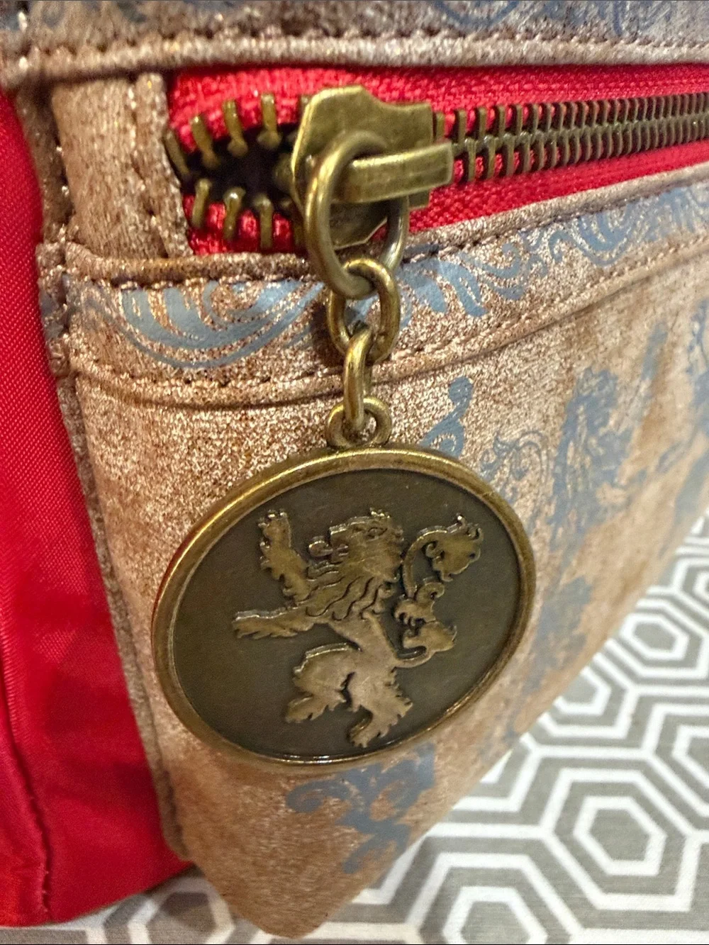 Loungefly Red & Gold Game of Thrones Lion Cosplay Mini Backpack